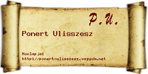 Ponert Ulisszesz névjegykártya